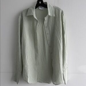 Sage Green Gingham Button-Down Shirt